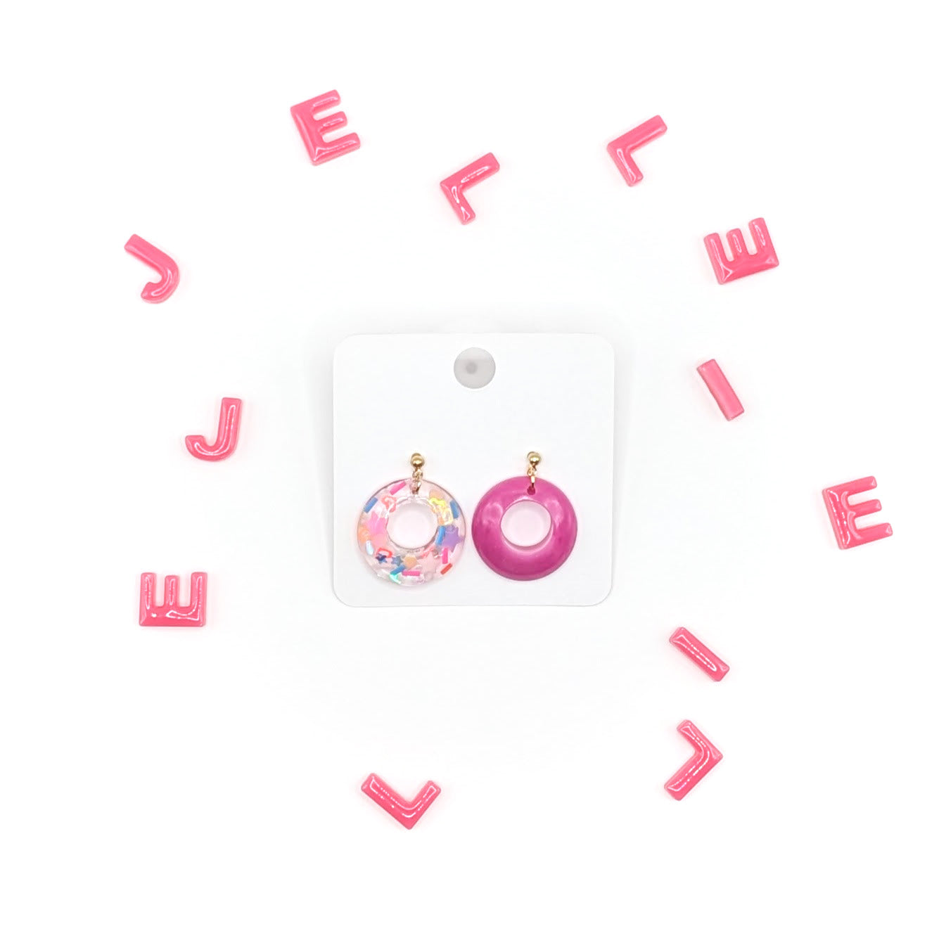 Candy Loop Earrings Rose Red