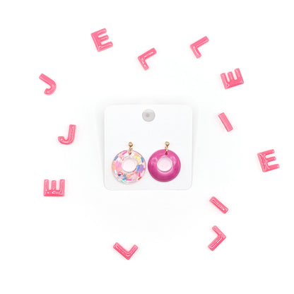 Candy Loop Earrings Rose Red