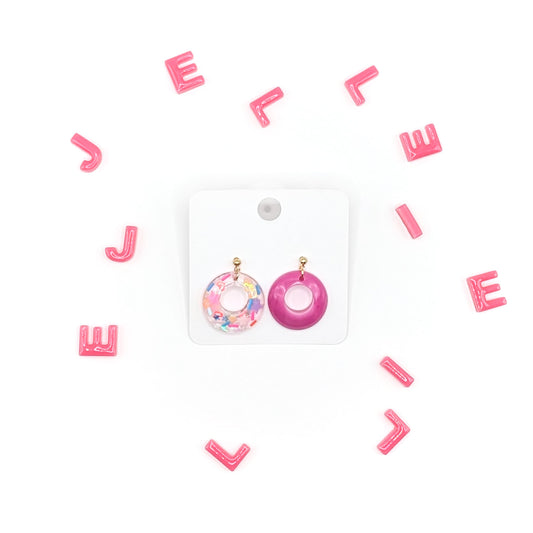 Candy Loop Earrings Rose Red